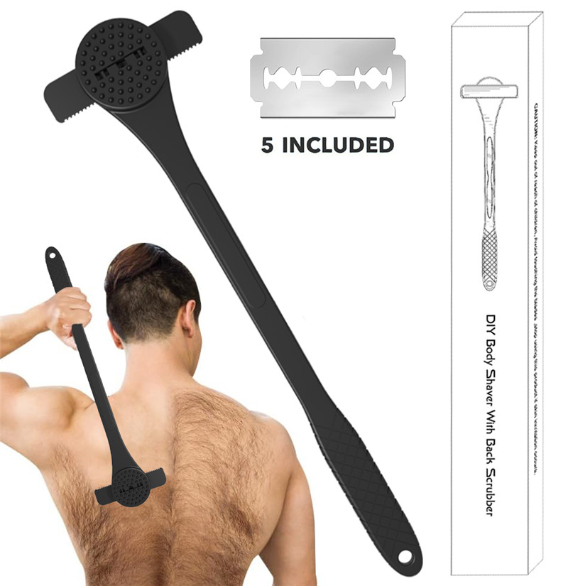 Men'S Grooming Hair Removal - 유연한 긴 손잡이 등 면도기, 마사지기