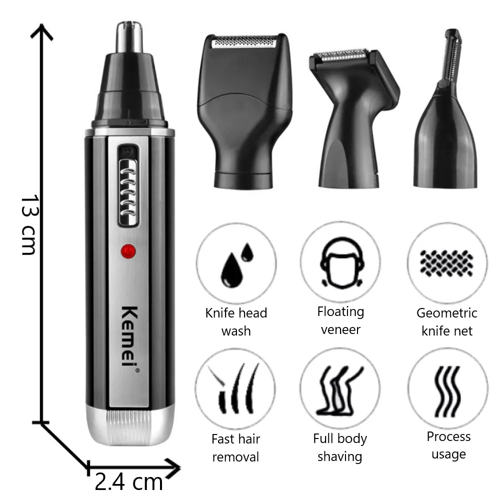 남성용 Kemei 4 in 1 트리머 전기 코 및 귀  - Men'S Grooming Nose And Ear 리뷰 및 가격