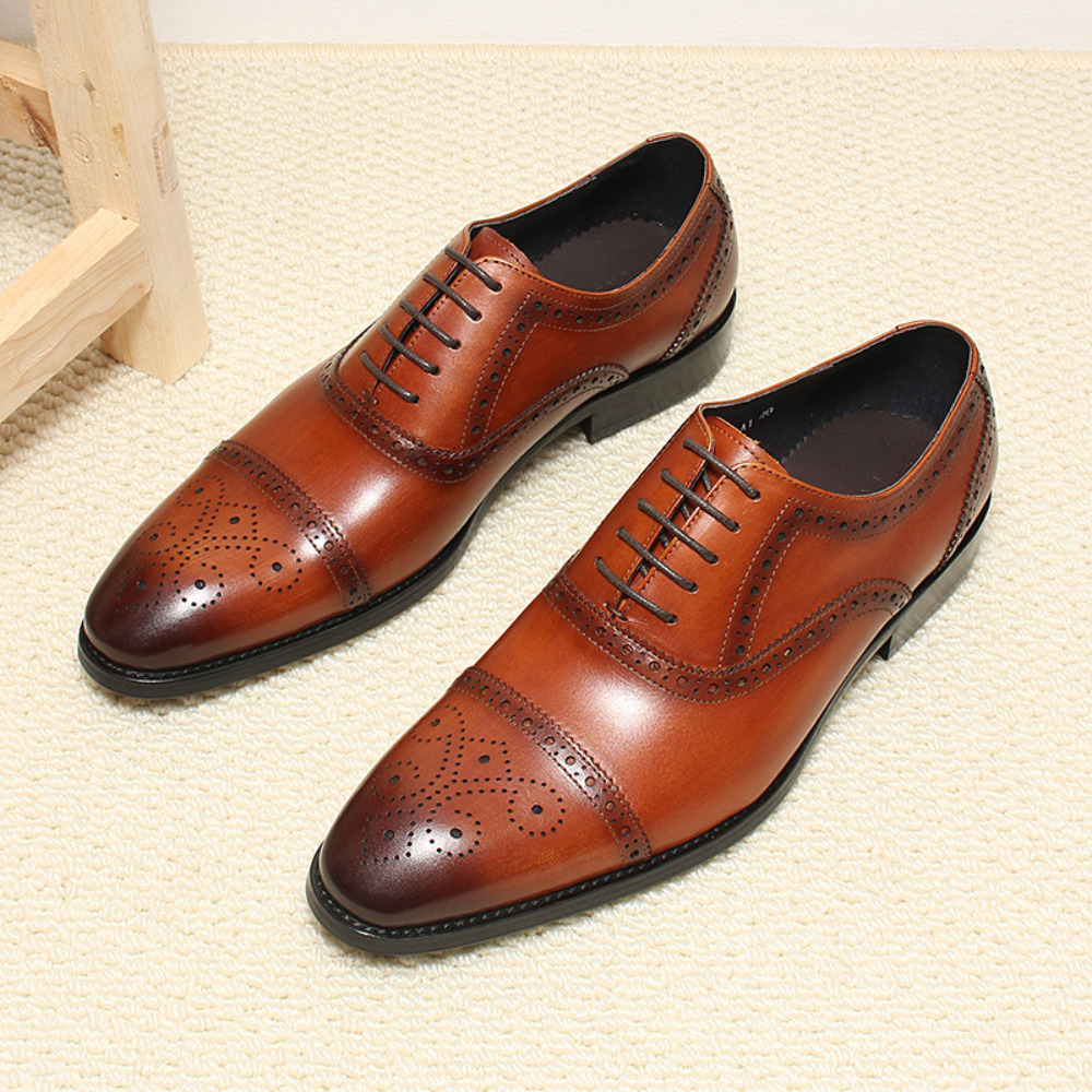 수제 풀그레인 가죽 브로그 정장 구두 남성용 통기성 비 - Men'S Grooming Oxford 리뷰 및 가격
