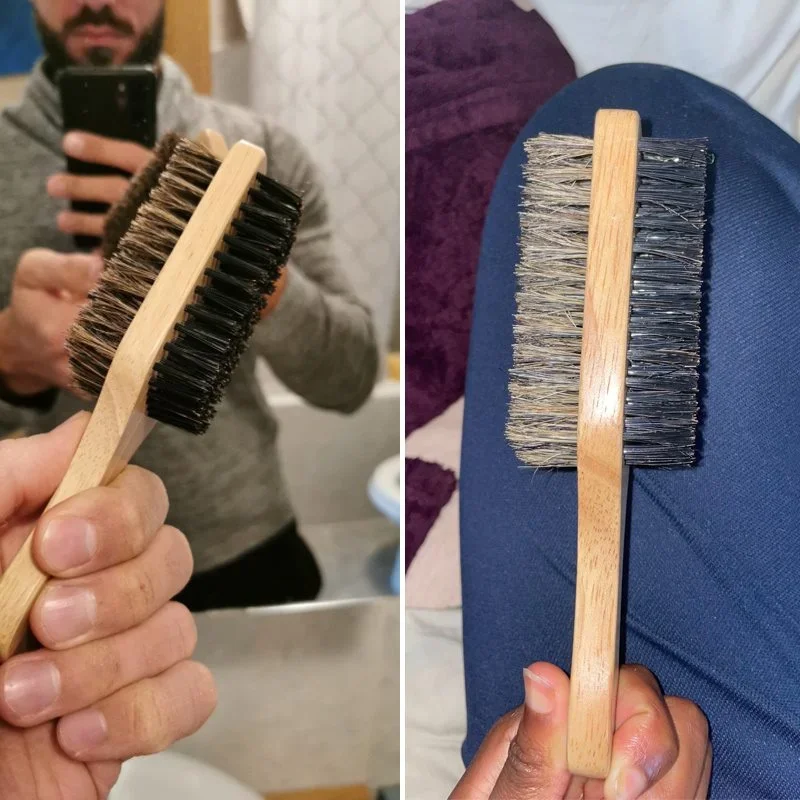 남성용 자연 나무 손잡이와 강모가 있는 수염 브러시 ( - Men'S Grooming Products 리뷰 및 가격