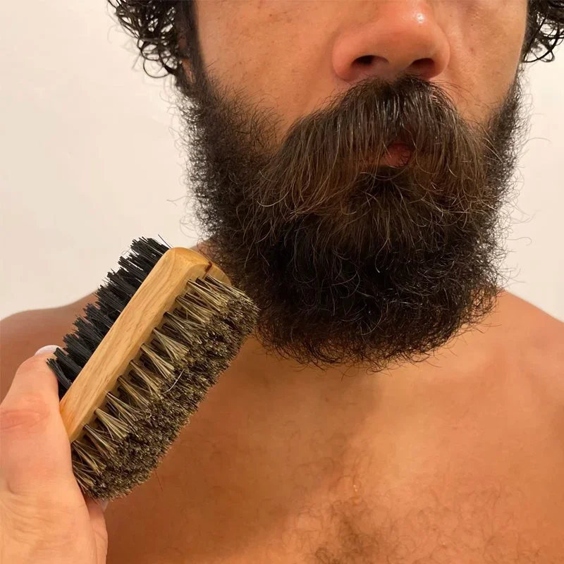 남성용 자연 나무 손잡이와 강모가 있는 수염 브러시 ( - Men'S Grooming Products 리뷰 및 가격